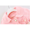 belle rose bébé filles manteau d&#39;hiver motif de fleurs bébé portant manteau avec la cape peut être enlevé